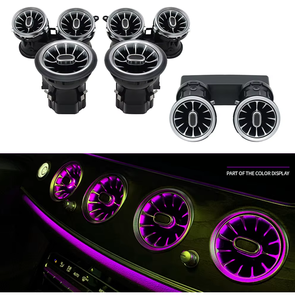 Ambientní osvětlení výdechů ventilace Bluetooth RGB LED pro Mercedes-Benz E W213 (2017–2022)